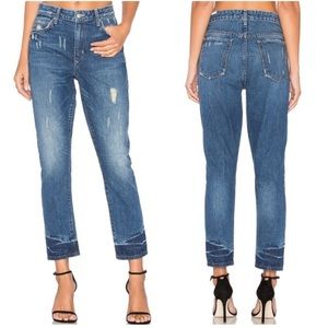 lovers + friends | logan high rise tapered jeans distressed grove wash 30